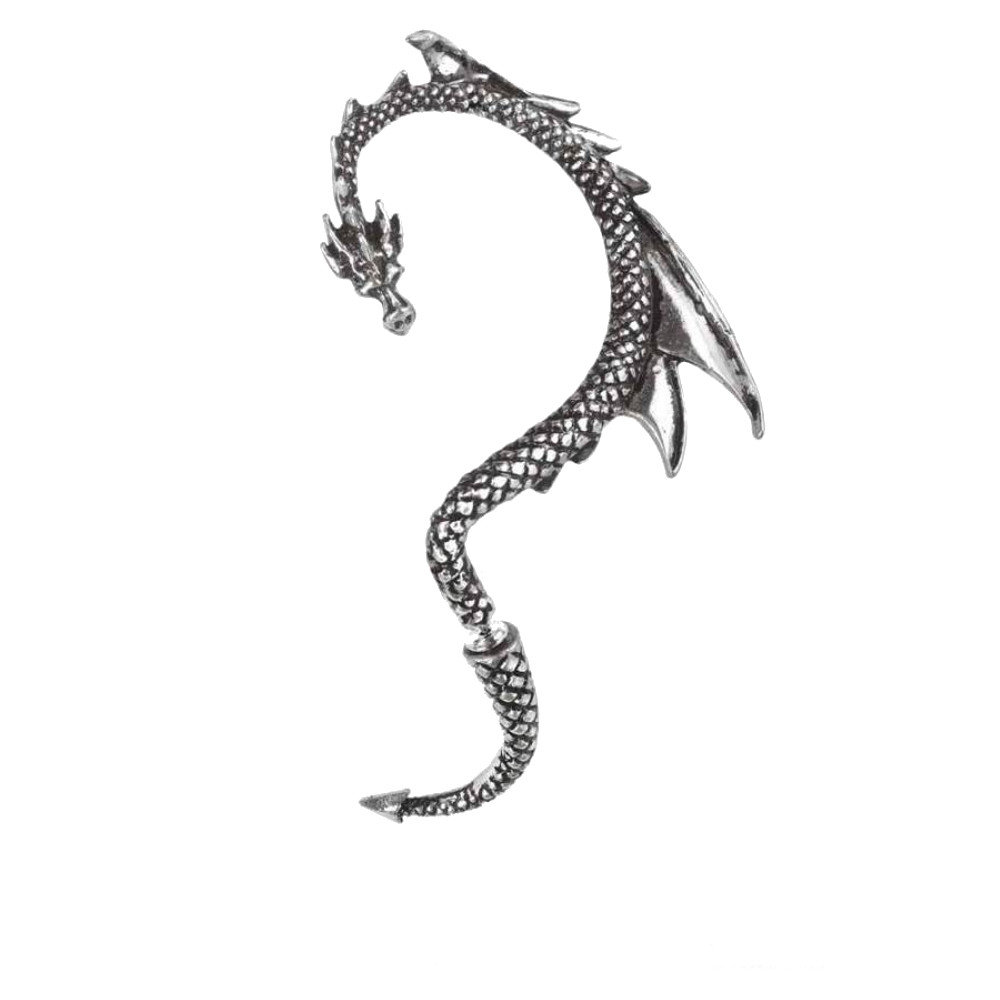 Alchemy - THE DRAGON'S LURE (LEFT EAR) Ear wrap - Silver coloured